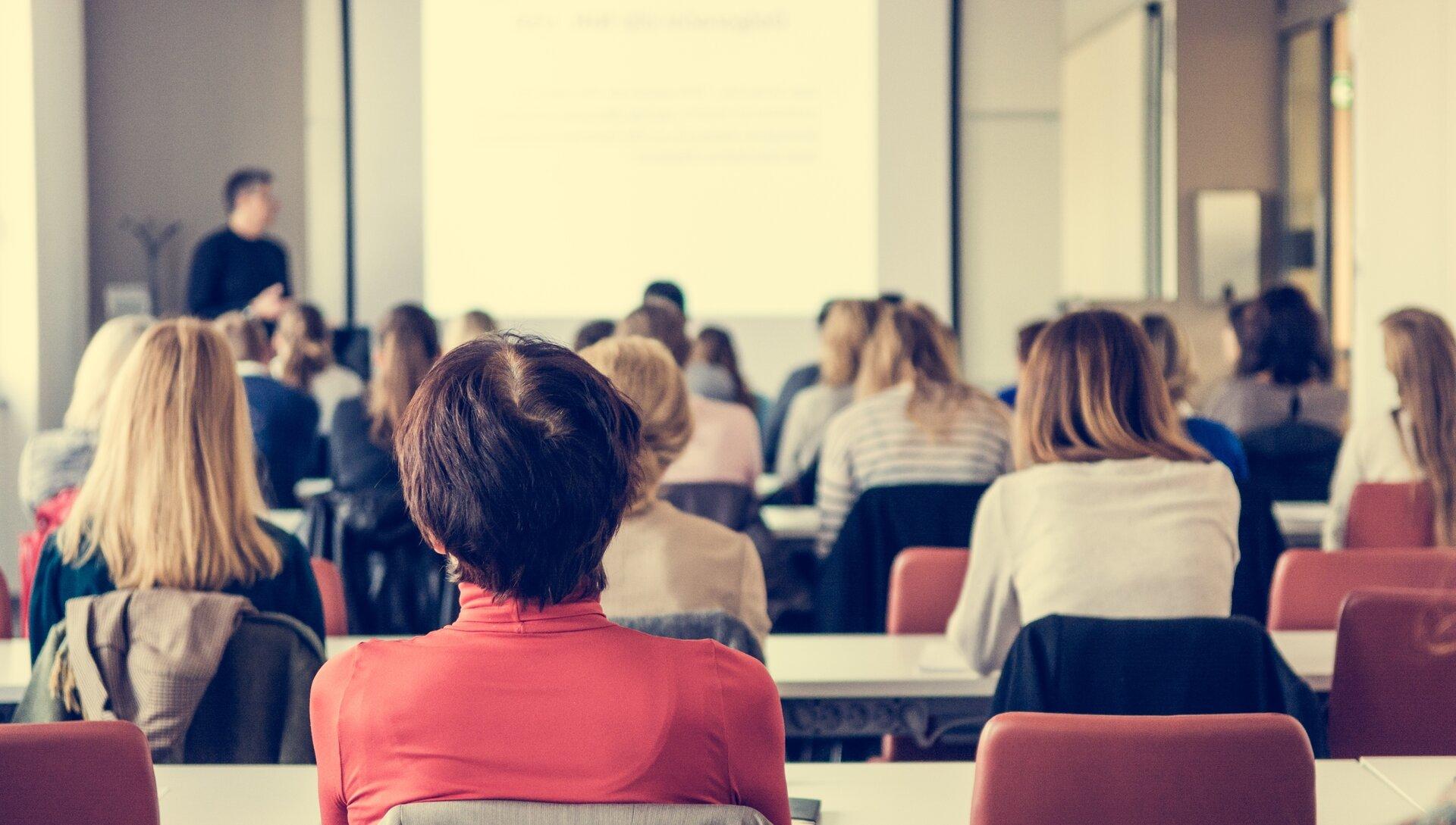 Audience at business conference